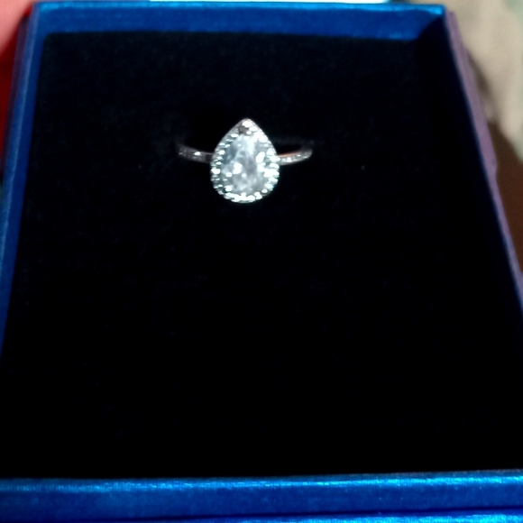 Pandora Sparkling Teardrop Halo Ring - Picture 1 of 3